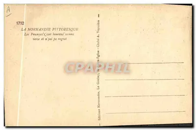 Les Poumyes's'ant bouenne'minne — Normandia malownicza — Le Goube, seria 1712 — Rewers