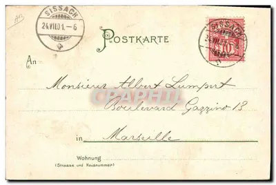 Liefde — humoristische ansichtkaart met Cupido — uitgever Caffens, Stadtkarte Jena, n°407 — Achterkant