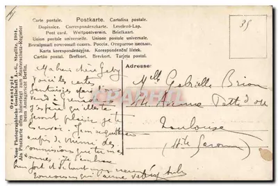 Fada e crianças — cena de conto — Oranotypie Photographische Gesellschaft, Négelitz, 1904 — Verso