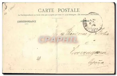 Béziers — Imprimerie Marius Pons — Éditeur imprimé sur la carte — Verso