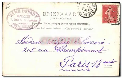 Molen aan de Schie — moulin à vent sur un canal — Stempel & Co. n° 6587 — Verso