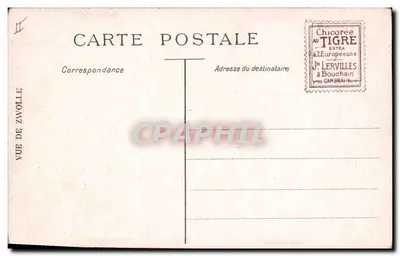 Vue de Zwolle — moinho de vento e canal — editor não identificado — Verso