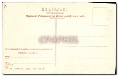 Zuid Bevelandsche boer — ritratto di un uomo in abito — editore Di Trenkler Co., Lipsia — Verso