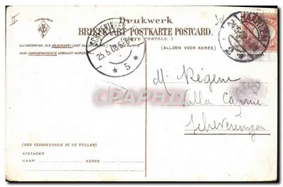 Młyn wiatrowy na Kleverlaan — Haarlem i okolice — Kleurenfoto, Jos. Nuss & Co. Haarlem — Rewers
