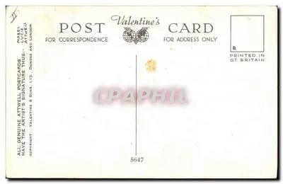 Menina com chapéu florido — olho em você — Mabel Lucie Attwell, n°5647 — Verso