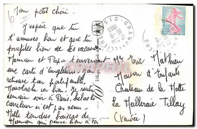 Sailors and dog on a red boat — 'Maite-Koke' — signed 'Flich' — Verso