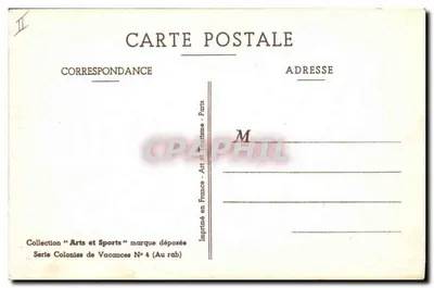 Dzieci w kantynie — dynamiczna scena — kolekcja 'Arts et Sports' seria Colonies de Vacances N° 4 (Au rab) — Rewers