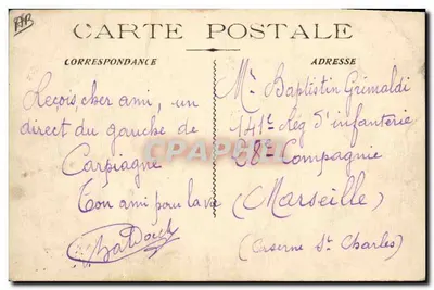 Campo de Carpiagne - Seção de Mitraillouse — Edit. Risoul — Verso