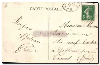 Manobras de Artilharia — Castres — Edit. Rasnaud, Bazar do Mali, Castres — Verso