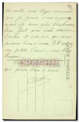 A Normandia Pitoresca — Jovem Camponesa Normanda — Le Gouhey, editor, Saint-Pierre-Eglise — Verso