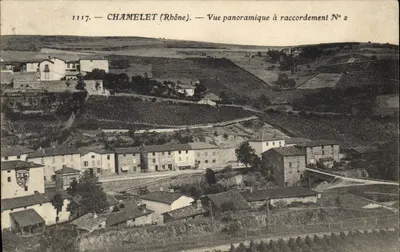 Chamelet (Rhône) — Vista panorâmica de encaixe N° 2 — S. Fargues, n° 1117