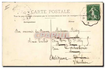 Bilhete postal antigo Moinho a água Vale do Cesserans Velho moinho de Blefond — Verso