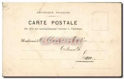Silhueta de homem com chapéu — pergunta manuscrita — República Francesa — Verso