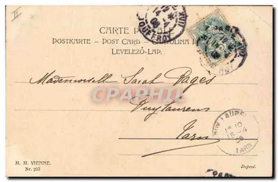 Donna e bambina con agnello e pulcini — Buone Pasque! — M. M. Vienna, Nr. 213 — Verso