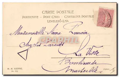 Donna e due bambini — Pasqua — editore M.M. Vienna, n° 213 — Verso