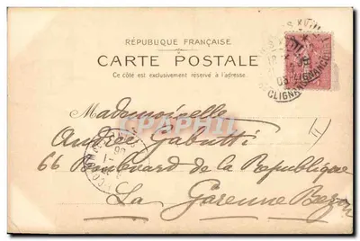 Deux enfants cueillant des fleurs — scène de campagne — éditeur non visible — Rückseite