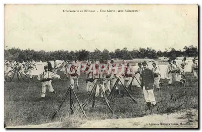 A Infantaria no Acampamento — Uma Alerta — Para os Faisceaux! — Livraria Militar Guérin, Mourmelon