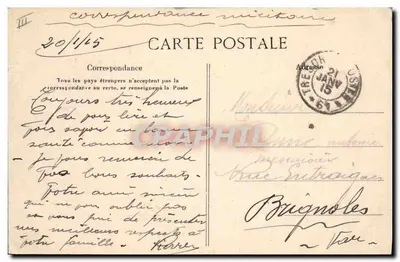 França — militares e cenas — editor anônimo, número de série não visível — Verso