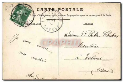 Camp de La Courtine — Montagem das tendas, vista geral, peça de 75, soldados com canhão — Éditions Fauillet, baixa, n°13, 4, 9 — Verso