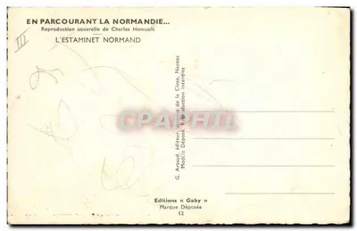 Cena de taverna — Normandia — Charles Homuaalk — Verso