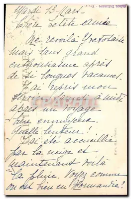 Normandia d'Aulrefois — kobieta w tradycyjnym stroju trzymająca wiadro — wydawca AVETAT, n°64 — Rewers
