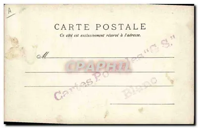 Deux hommes et un chien dans un canot — scène de rivière entourée de roseaux — éditeur non visible — Verso