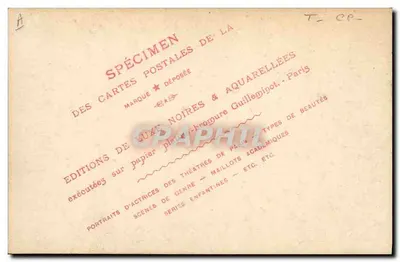 Dois homens jogando cartas — cena de salão — Edições Guilleminot, Paris — Verso