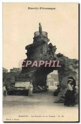 Biarritz Pittoresque — A Rocha da Virgem — Editor A. Simons, N° 25
