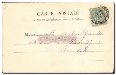 Menina diante de um estande de cartas postais — Le Petit Trottin — Fotógrafo A. Bergeret e Cia, Nancy — Verso
