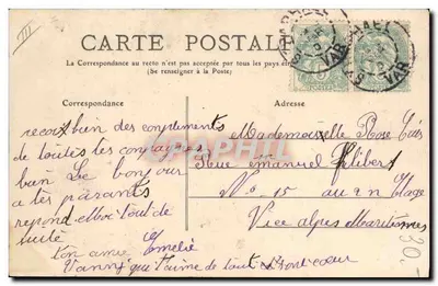 A vendedora de cartões postais — cena de rua com três crianças — editor C&C n° 38 — Verso