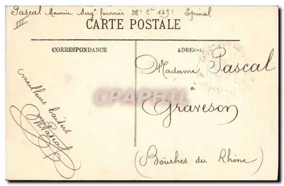 Épinal — La Rue de la Bourse et la Société Générale — Edición J. Vaillier, n°50 — Reverso