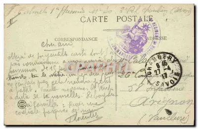 Chambéry (Savoie) — La colonne des Éléphants, La Poste, La Société Générale — Éditeur Grimal — Verso