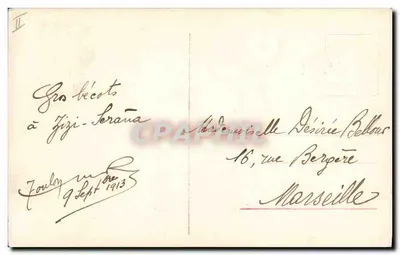 Młoda kobieta w kapeluszu z piórami — z kotem — wydawnictwo Marcel Rougat, nr 3834/4 — Rewers