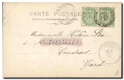 Gato preto e branco sentado em uma cadeira — editor Revueur, Paris, série 324 — Verso