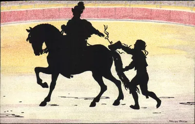 Espectáculo de tauromaquia — silhuetas negras — Féliuien Philippe