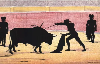 Luta de touro — silhuetas — Félicien Philippe, n° 198
