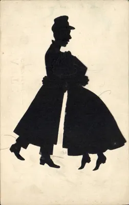 Silhuetas de um homem e de uma mulher caminhando — Cartas Animadas Lambert (depositado) PARIS
