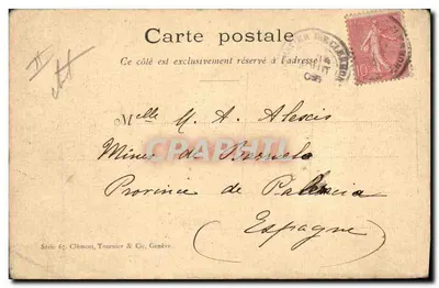 Bilhete postal antigo Contre a luz Attelage Boeuf Automobile — Verso