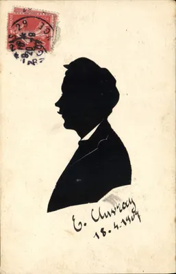 Silhueta de homem — Editor desconhecido — datada 18.4.1909