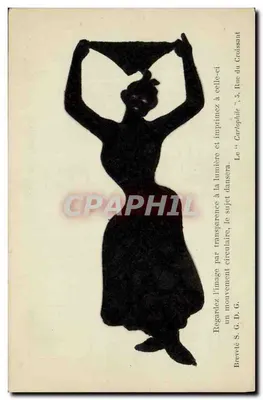 Silhueta feminina — efeito de transparência — Breveté S. G. D. G. / O «Carlophile», 5, Rue du Croissant