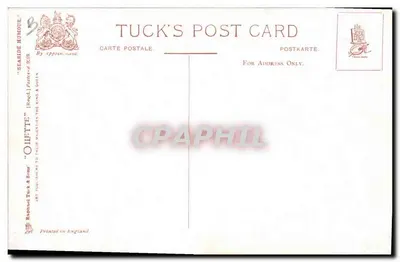 Dwie panie przy brzegu morza — karikatura Ernesta Arisa — Tuck's Post Card — Rewers