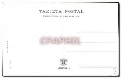Mulher em vestido com flores e chapéu — ilustração — Goytescas N.135 — Verso