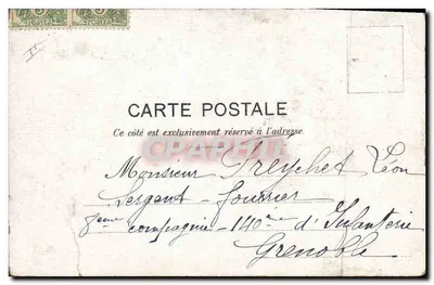 Sergents en tenue de campagne — scène de punition — éditeur L.V.G. n° 173 — Verso