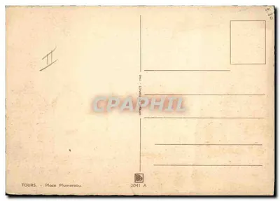Bilhete postal antigo Fantasia Ilustrador Barday Tours Place Plumereau — Verso
