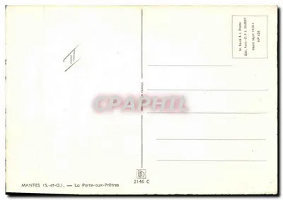 Bilhete postal antigo Fantasia Ilustrador Barday Mantes La porte aux Pretres — Verso