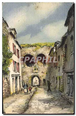 Dinan - A Porta do Jerzual — vista da porta medieval — editor Barday, n° 3016 A