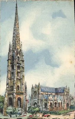 Bordeaux - A Torre de São Miguel — desenho aquarelado — editor B.D. n° 3022 C