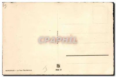 Bordeaux — Torre Pey-Berland — editor Barday, n° 3022 D — Verso