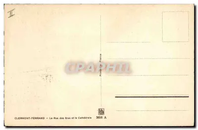 Clermont-Ferrand — A Rue des Gras e a Catedral — editor Baromy, n° 3056 A — Verso