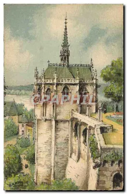 A Capela de São Huberto em Amboise — desenho aquarelado — editor: Imprensa de Amboise